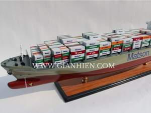 Gia Nhien Fabricant Approuvé Conception Personnalisée quantité minimale de commande Basse Navires Commerciaux DANIEL K INOUYE MODÈLE DE BATEAU EN BOIS _ ARTISANAT EN BOIS - Product Image 4