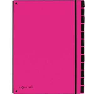 Organizador de Escritorio PAGNA TREND Rosa Oscuro con 12 Compartimentos DIN A4, Bandejas para Archivos Laminadas con Película de Polipropileno y Cartón - Product Image 1