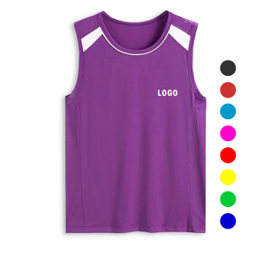 เสื้อยืดคอกลมแขนกุดสำหรับผู้ชายสั่งทำโลโก้ได้ - Product Image 6