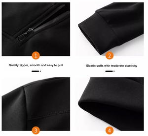 เสื้อฮู้ดสวมหัวแบบลำลองของผู้ชายผ้าโพลีเอสเตอร์/ ผ้าฝ้ายถักพิมพ์ลายดิจิตอลสีทึบสำหรับฤดูใบไม้ร่วง/ฤดูหนาว - Product Image 3