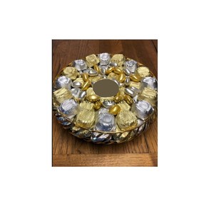 Bol de service à chocolat rond en plaque d'or motif New Look vintage Design merveilleux Grande vaisselle de table Bol à chocolat classique - Product Image 1