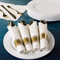 Wholesale High Quality Disposable Party Tableware Rose Gold Silverware Napkin Cutter Fork Spoon Cutlery Set for Party Wedding