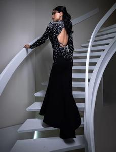 Robe de soirée élégante de luxe de Dubaï, caftan abaya arabe, longueur au sol, perlée, grande taille, pour l'Aïd, le Ramadan, mariage, fête formelle - Product Image 3