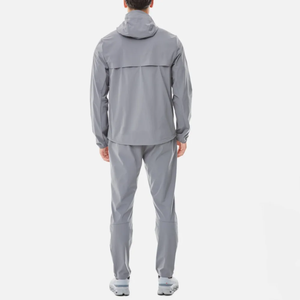 Wholesale Custom Printed Winter Mens Solid Windbreaker Polyester Cotton Tracksuit <b>Zip</b>-<b>Up</b> <b>Jacket</b> and Pant Set - Product Image 2