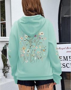 Sweat à capuche vintage pour femme, coupe ample, camouflage, impression en relief, lavage à l'écran, réfléchissant, coupe ample, manches régulières, tendance - Product Image 3