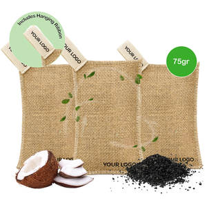 Sac purificateur d'air à base de charbon actif à la noix de coco avec logo personnalisé désodorisant solide pour la maison et la voiture contrôle de l'humidité et des odeurs fabriqué au Mexique - Product Image 1