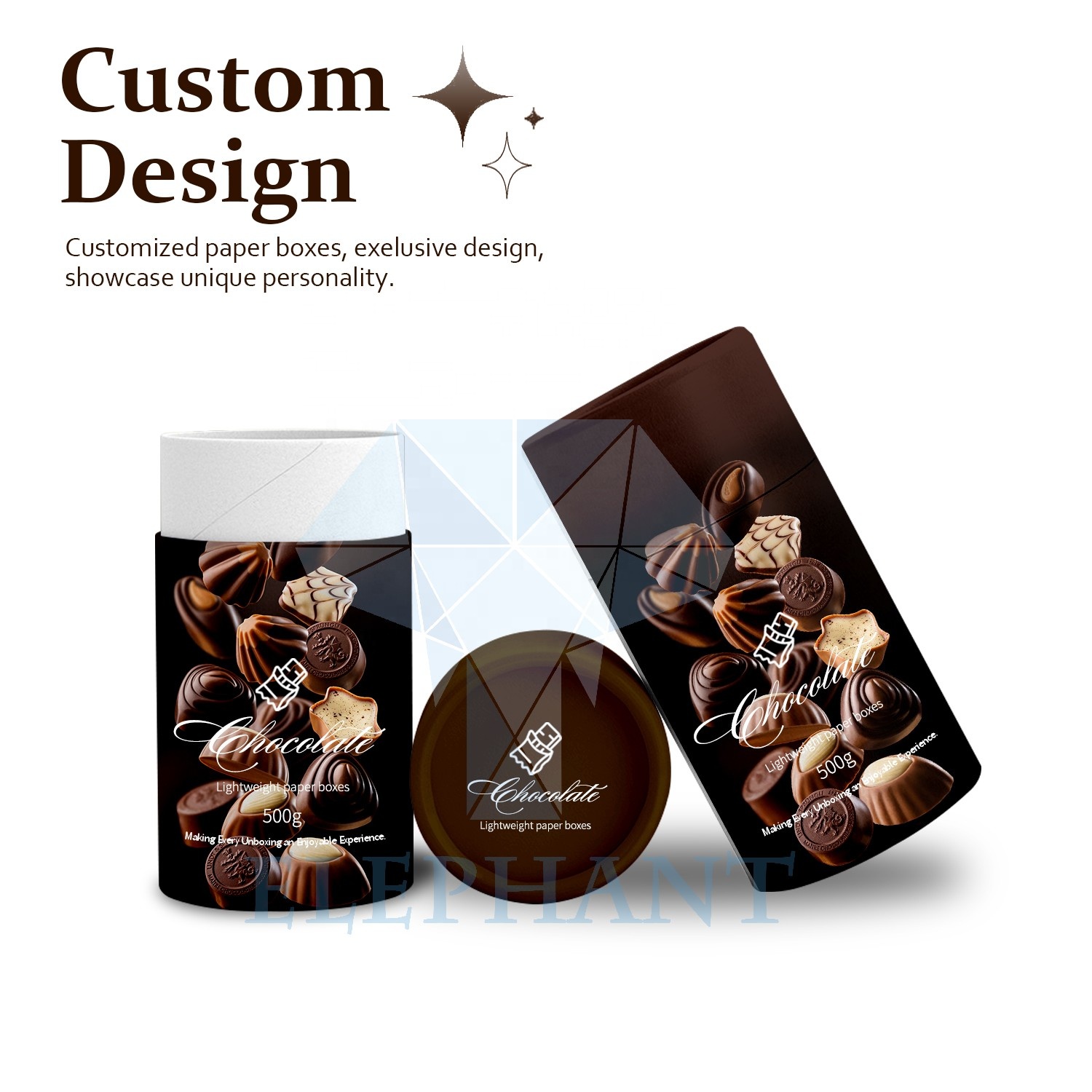 Wholesale Custom Eco-friendly and Unique Luxurious Kraft Round Tube Packing Craft Cookie Gift Chocolate Paper Tube Packaging