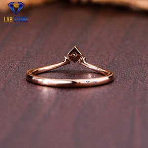 Lab-Stone Party Wear Bague en diamant 0.05 TDW Diamant taille ronde Or rose 18kt Couleur EF-VS - Product Image 4