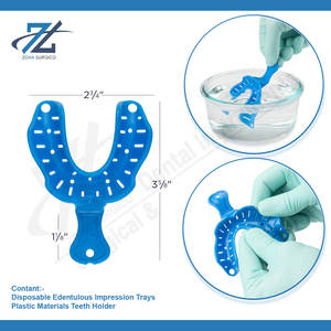 Bandejas de impresión Edentulous desechables Manual 3 tamaños Bandejas de impresión dental de plástico Soporte de dientes A + Grado Certificado CE - Product Image 3