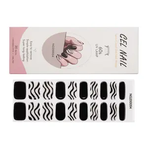 Custom Semi-Geharde Gel Nail Wraps Stickers Met De Lamp Te Genezen Uv Gel Nail Sticker