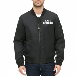 Veste bomber d'hiver pour homme, vente directe d'usine, avec logo personnalisé sur le devant, coupe-vent, respirante, légère, style fermeture éclair - Product Image 1