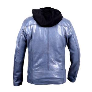 Veste à capuche pour hommes en cuir véritable confortable en cuir véritable extérieur grande taille bombardier fermeture éclair vestes de créateur - Product Image 2