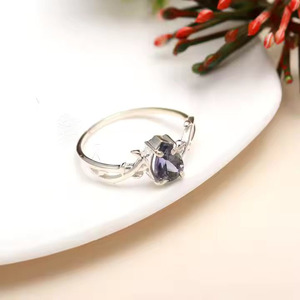 925 argent Sterling améthyste pierre Design occidental minimaliste filles femmes bague noël saint valentin cadeau elle - Product Image 5