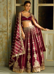 Latest Designer Georgette Silk Zari Sequence Work Lahenga Choli <b>Indian</b> & <b>Pakistani</b> <b>Clothing</b> by FabZoe - Product Image 3