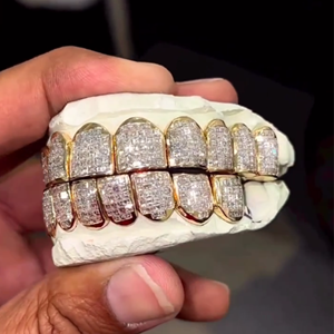 Dientes de plata 925 personalizados de Hip Hop para hombre Grillz Iced out Moissanite Diamond Grillz Teeth on White Gold Chain Best Price Jewelry - Product Image 5