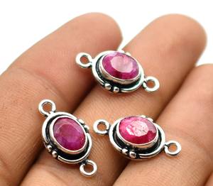 เงินโบราณและอัญมณีทับทิมชุบทอง18k ข้อต่อห่วงคู่21X11mm เครื่องประดับ NC82ทำให้เสน่ห์ค้นหา - Product Image 1