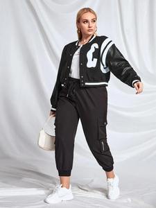 Nueva chaqueta universitaria de moda para mujer, diseño personalizado en Color negro, chaqueta universitaria teñida Lisa transpirable - Product Image 5