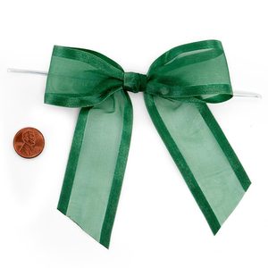 Lazo de alambre arabescado hecho a mano, pre-atado, de organza de poliéster floral, para decoración de cumpleaños y fiestas con estilo floral. - Product Image 2