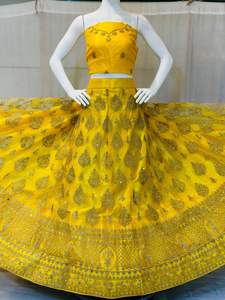 Zarna 16 Kali Heavy Jarkan Stone Mirror Shisha Big Flare Can-Can Glitter Lehenga Impresionante obra maestra nupcial Adultos Vestido Traje - Product Image 2