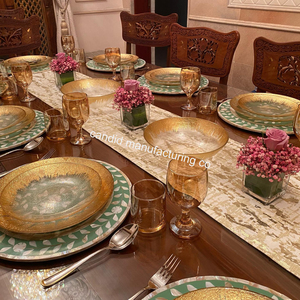 Plato de carga redonda de concha de Río de perla Madre, platillo redondo para postre, con incrustación de hueso, cargador para servir Chocolate - Product Image 2