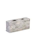 Porte-bougie en travertin argenté, support à deux bougies, minimaliste, artisanal, base de bougie en pierre pour une décoration élégante de la maison et des événements