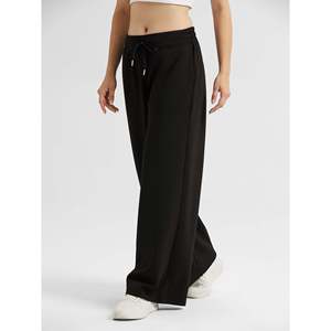Pantalon droit taille haute pour femme en tissu respirant modal et toile, idéal pour le bureau ou les loisirs, collection printemps, couleurs unies - Product Image 4