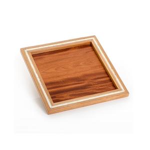 Square Shape Serving Food Tray In Wooden And Mother Of Pearl <b>Sweets</b> Dates Serving Tray For Home Dinnerware - Product Image 1