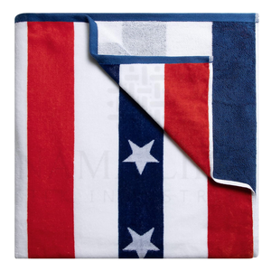 100% algodón mullido rayas Velour Cabana Toallas de playa de gran tamaño altamente absorbente con logotipo personalizado Material de microfibra piscina natación - Product Image 5