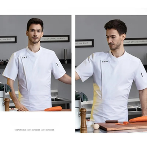 Camisa de Chef Profesional de Manga Corta para Hombre, Uniforme de Cocina Transpirable para Cocinar, Hornear y Catering, Ropa de Trabajo, Tallas Grandes Disponibles - Product Image 3