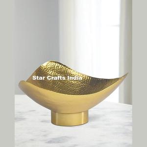 ชามสลัดผลไม้โลหะแบบโบราณของตกแต่งสีทองแบบโบราณทำจากทองเหลืองแบบวางกลางโต๊ะในอัตราที่เหมาะสม - Product Image 5