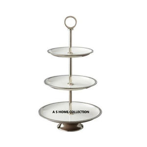 Aluminum Nickel Plated High Quality Round <b>Cake</b> <b>Stand</b> with Stem Premium Quality Hot <b>Sale</b> Shiny Polish Modern <b>Cake</b> <b>Stand</b> - Product Image 4