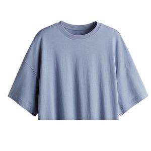 เสื้อยืดลำลองผู้ชายไซส์ใหญ่ ปรับแต่งโลโก้ได้ สีฟ้าอ่อน 220gsm ผ้าฝ้ายออร์แกนิค 100% ระบายอากาศได้ดี ปักลาย - Product Image 4