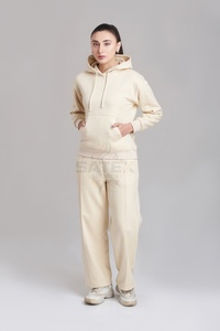 Survêtement d'hiver pour femme en molleton technique 100% coton de haute qualité, coupe décontractée, deux pièces, design premium, hauts longs, taille plus - Product Image 5