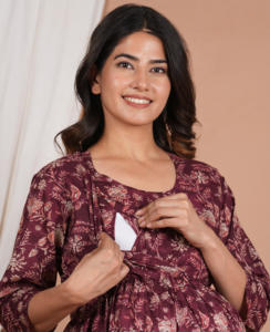 Vestido de Maternidad Posparto Estampado a Mano con Acceso para Lactancia, Ropa de Embarazo para Lactancia, Vestido de Algodón, Mayorista - Product Image 2