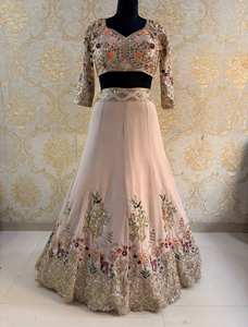 ชุดเลเฮนกาโชลีปักลายดีไซเนอร์ PRYOSHA EXPORT แห้งเร็ว พร้อมผ้าคลุมไหล่ สำหรับงานแต่งงาน งานเลี้ยง ชุดเจ้าสาวอินเดีย เลเฮนกา ใส่ได้ทุกฤดู - Product Image 3