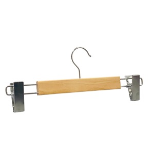 Premium Wooden Pants Hanger with Adjustable Iron Clips Custom Logo Vietnam Factory Wholesale Wood Trouser Hanger - Product Image 6