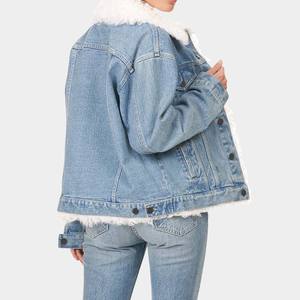 Chaqueta vaquera de manga larga informal al por mayor para mujer, chaqueta vaquera transpirable baja Moq cálida y elegante de la mejor calidad personalizada para mujer - Product Image 4