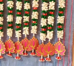 Guirlande de ficelle de jasmin de lotus, décor de fête de festival, suspension décorative, décoration extérieure d'intérieur, guirlande de mariage de fleur - Product Image 1