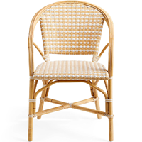 Fauteuil en rotin vintage, chaise de salle à manger en osier d'intérieur et d'extérieur, meubles en rotin naturel, terrasse, café, bistrot, restaurant, sièges