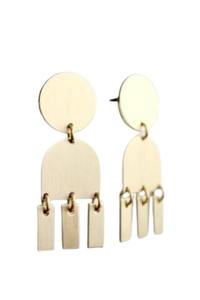 Boucles d'oreilles en plaqué or véritable pour femmes Boucles d'oreilles en métal à pampilles fantaisie. - Product Image 5