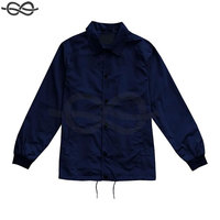 Blanc hommes coupe-vent en Nylon entraîneurs veste léger résistant à l'eau pleine pression avant ourlet réglable coupe athlétique Sports d'équipe
