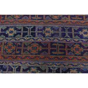 Alfombra Turca Vintage, Alfombra de 2.6x3.2 pies, Alfombra de Lana Ikat Azul - Product Image 5