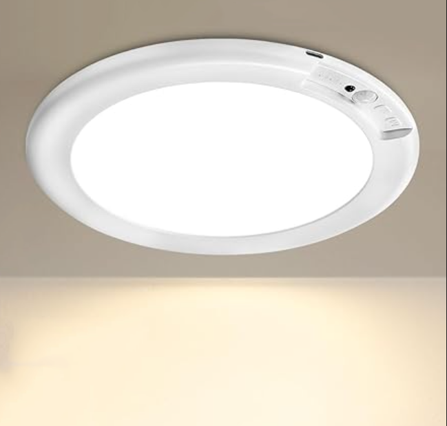 Modern Rechargeable LED Sensor Light 4100K 200 Lumens ABS Puck Cabinet Lights for Closet Bedroom PC Shade Direction