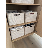 Panier de rangement en rotin naturel, panier de rangement pour la maison, organisation avec poignée, fabriqué au Vietnam
