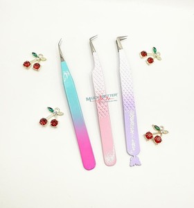 Pinzas para Pestañas de Acero Inoxidable Personalizadas con Orificio en Forma de Corazón, Recubiertas de Pintura Rosa, Pinzas para Pestañas con Punta de Fibra, Logotipo Personalizado - Product Image 4
