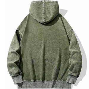 เสื้อฮู้ดผู้ชายซักกรดระบายอากาศได้ดีมีฮู้ดโอเวอร์ไซส์วินเทจ - Product Image 2