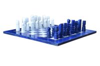 Jeu d'échecs Lapis en marbre de luxe de haute qualité, fabriqué à la main, conception personnalisée en gros, jeu d'échecs décoratif en pierre Lapis en marbre