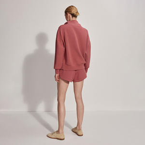 Sweat-shirt à capuche pour femme avec fermeture éclair 1/4, vente, demi-zip, manches longues, en molleton de coton, respirant et anti-froissement - Product Image 4