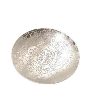 Flower Engraved Design New Charger Plate For Hotel Wedding <b>Table</b> <b>Top</b> Food Serving Use Metal Charging Plate Dish Food Safe - Product Image 1
