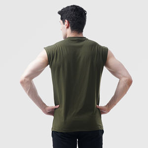 Faible MOQ, débardeur pour homme 100% coton, débardeurs pour homme pour la salle de sport, entraînement, séchage rapide, dos nageur, débardeurs pour homme en vente, service OEM - Product Image 3
